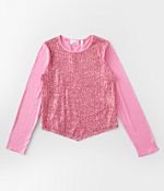 Girls - Willow & Root Sequin Mesh Top - Girl's Shirts
