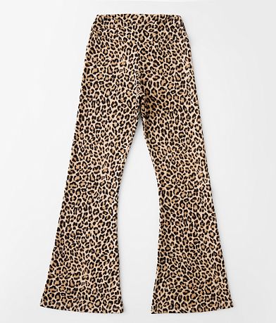 Modish Rebel Girls - Cheetah Print Flare Legging front view