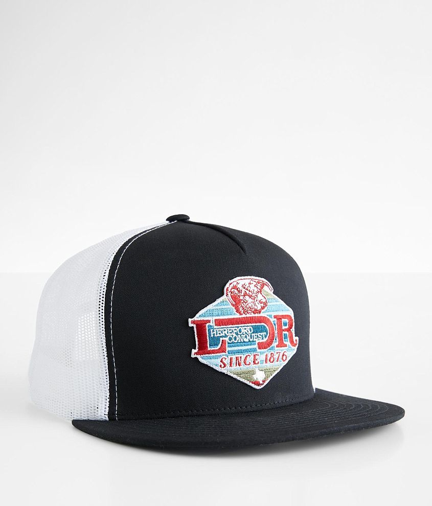 Lazy J Ranch Wear Patch Trucker Hat front view