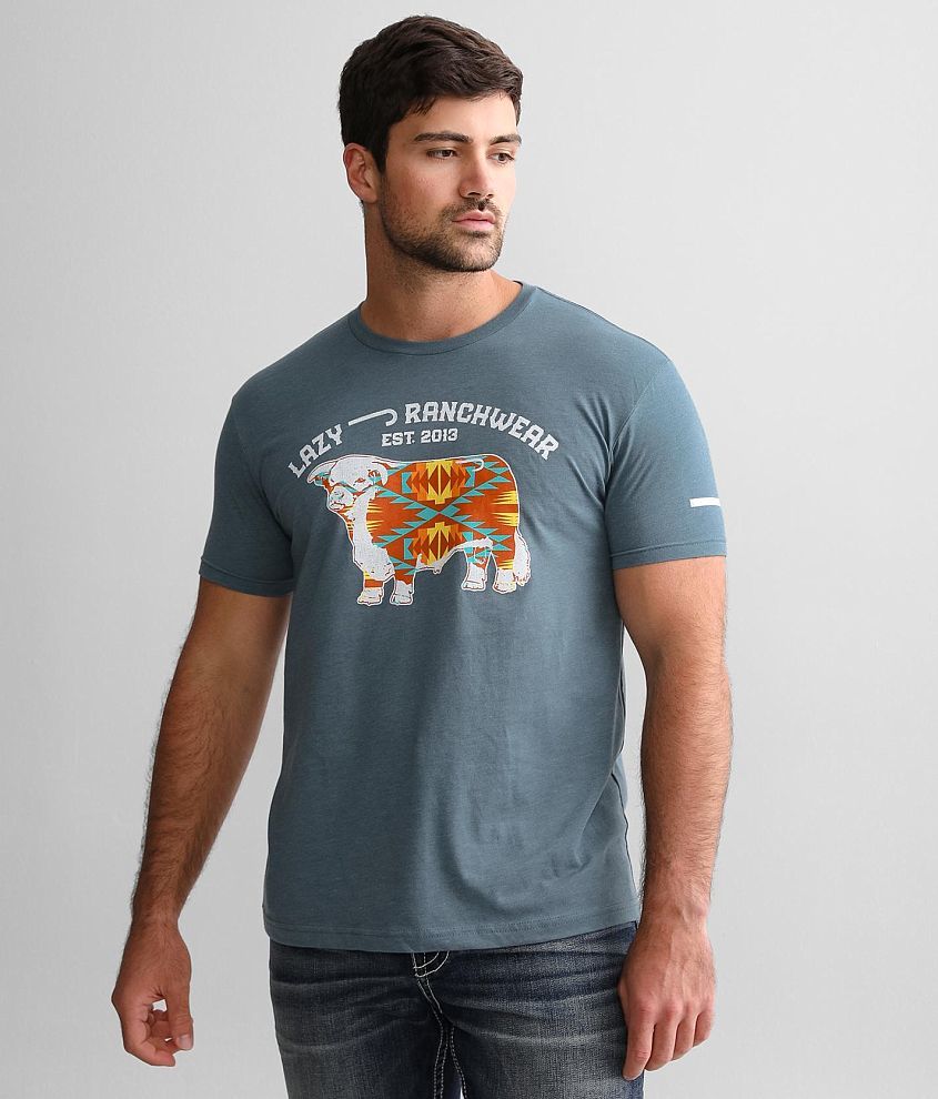 Lazy J Ranch Wear Apache Hereford T-Shirt - Men's T-Shirts in Indigo 