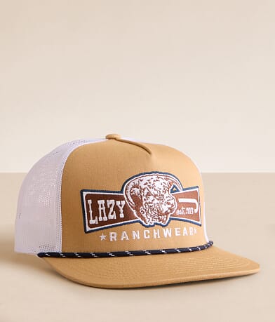 Lazy J Ranch Wear Bull Banner Trucker Hat front view