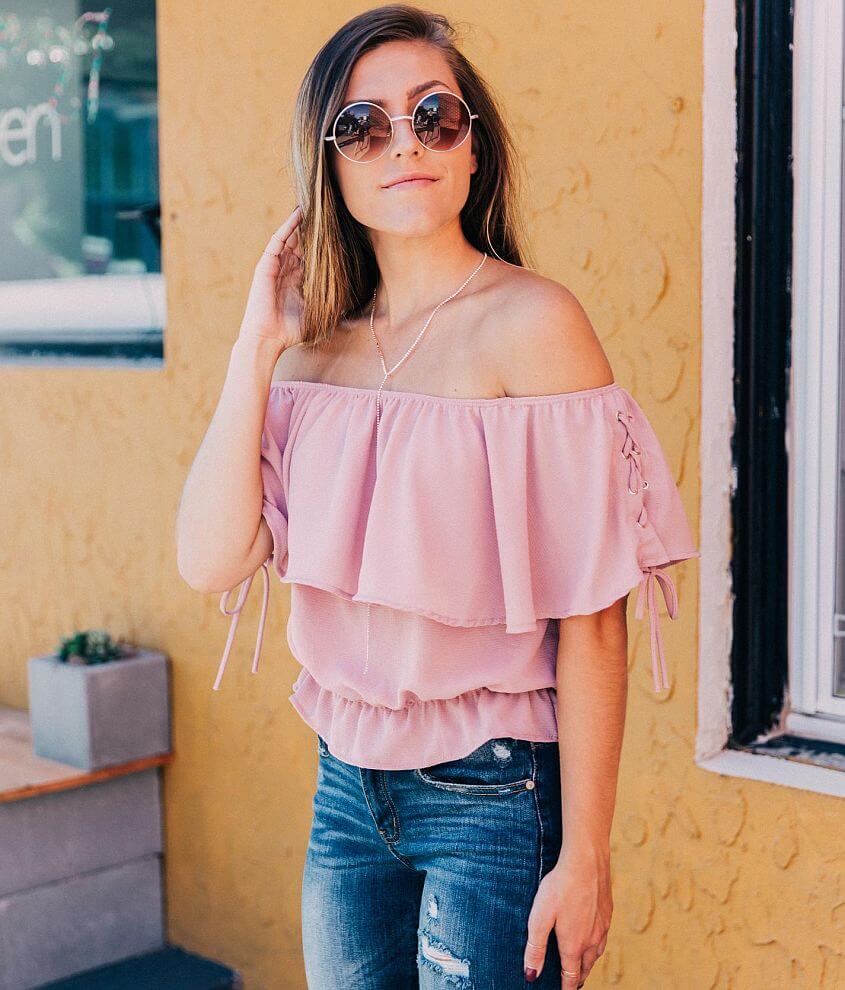 Image of Daytrip Cropped Off The Shoulder Top