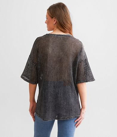Gilded Intent Fishnet Oversized T-Shirt BACK