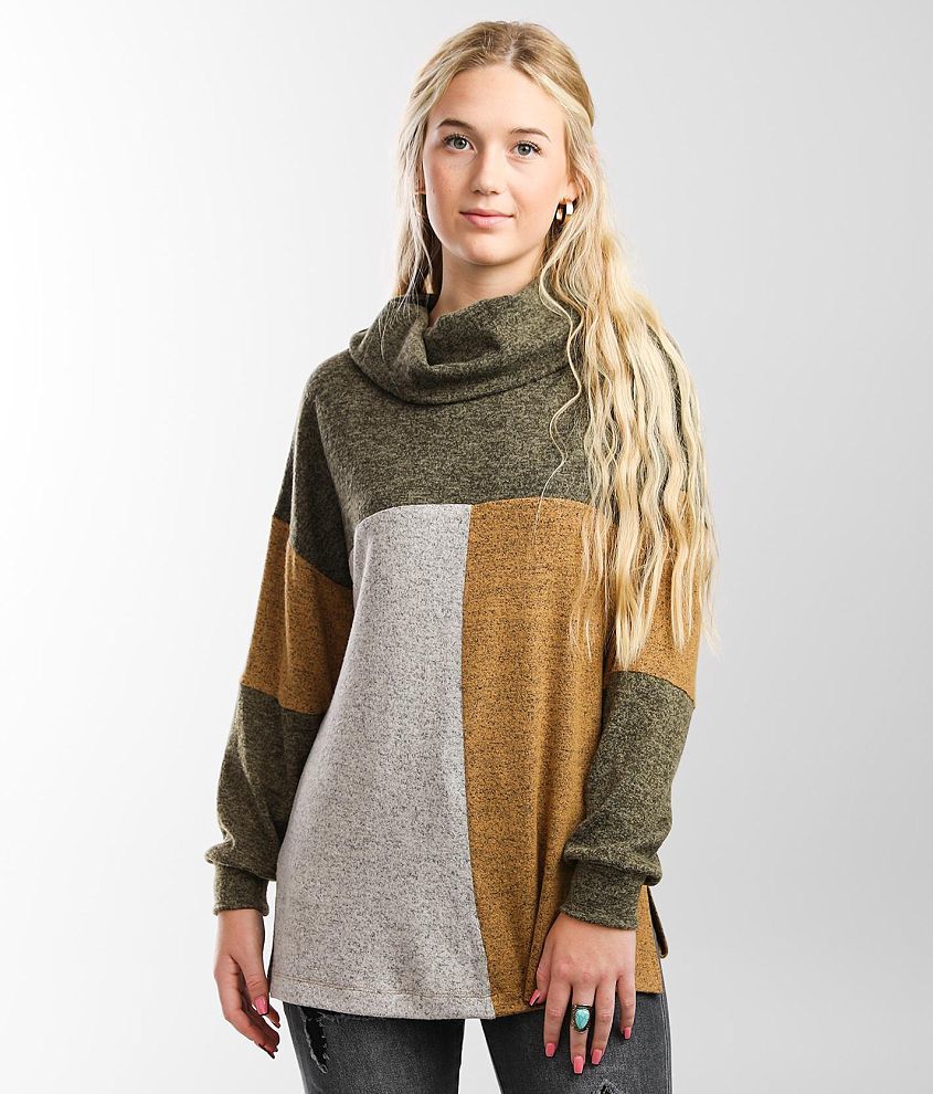 BKE Cowl Neck Pullover front view