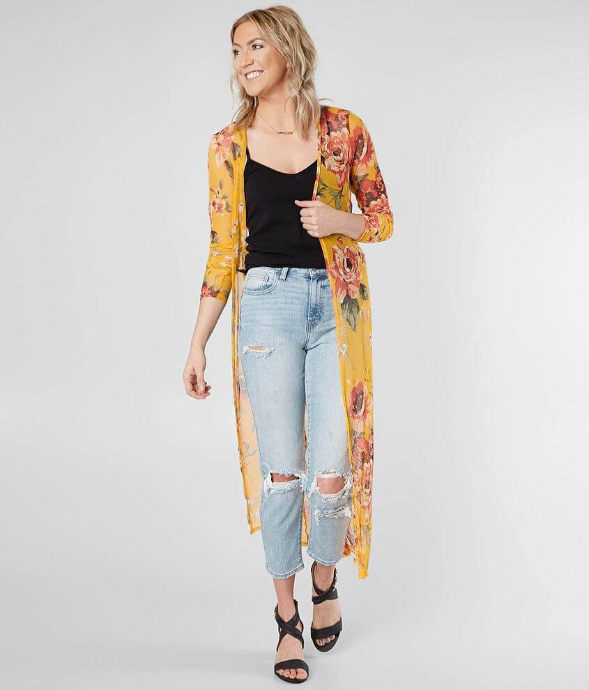 Daytrip Floral Print Duster Kimono front view