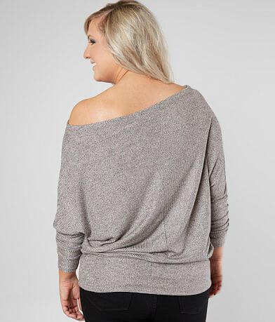 Daytrip Off The Shoulder Sparkle Top - Plus Size BACK