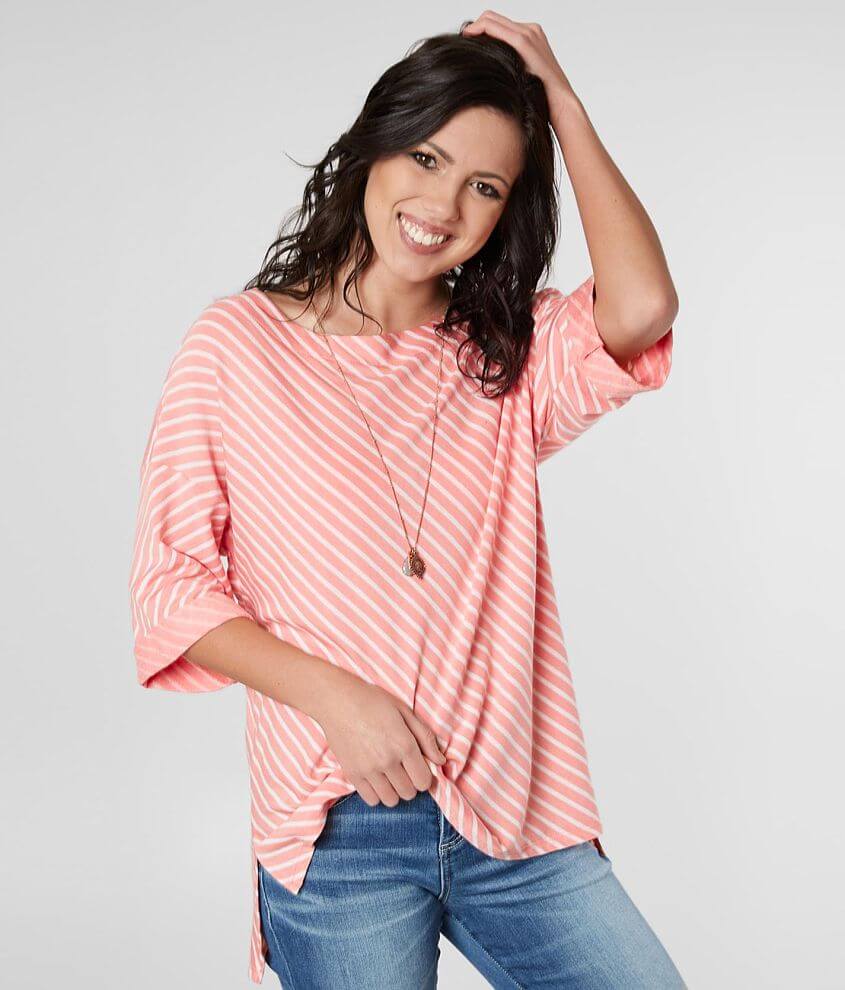 Daytrip Striped Drop Shoulder Top front view