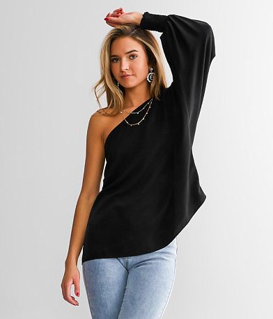 Gilli Flowy One Shoulder Top FULL_LEFT_SIDE