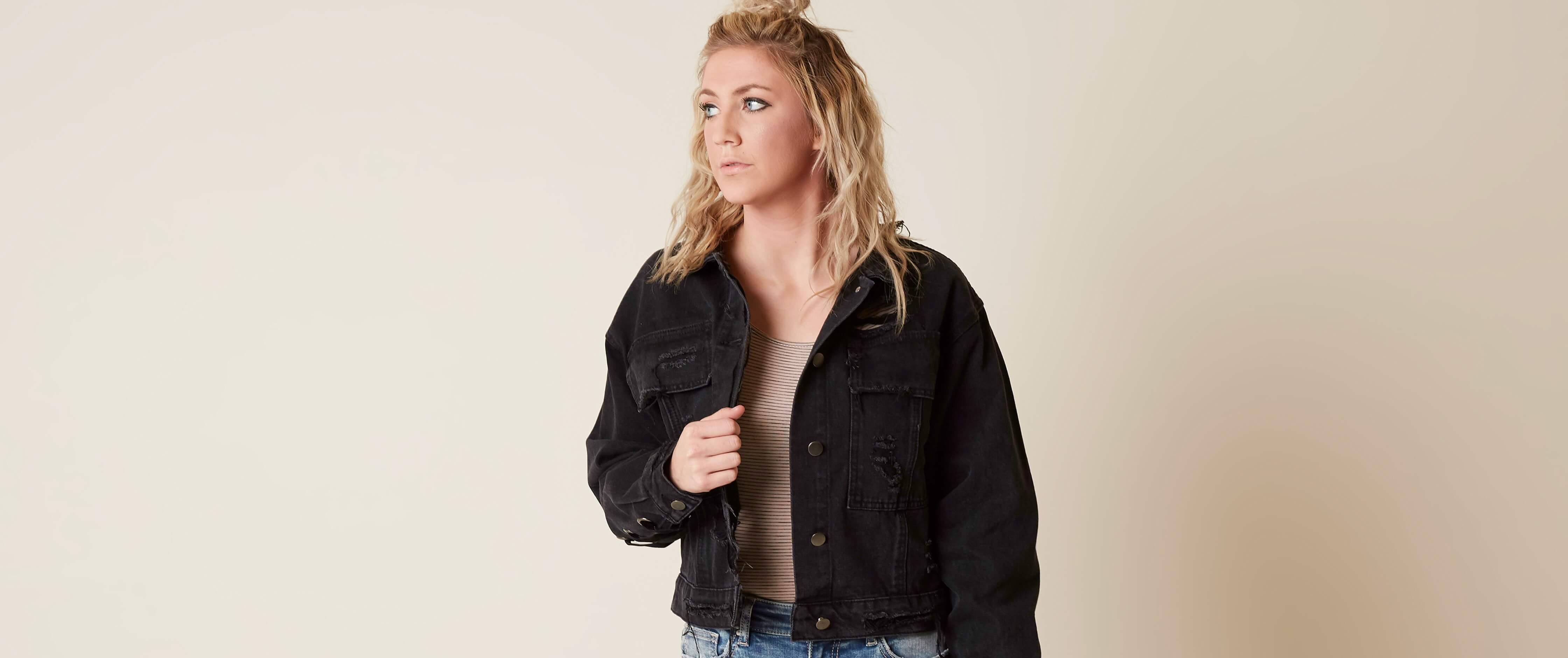 LE LIS Denim Jacket - Clothing in Black | Buckle