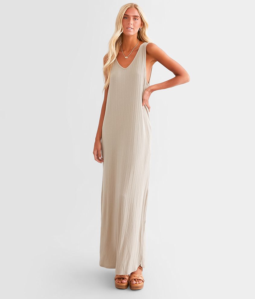 BKE Ribbed Knit Maxi Dress front view