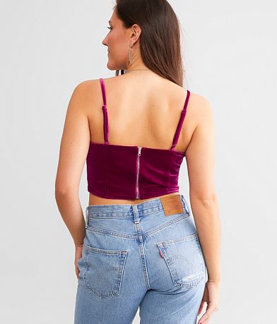 Willow &amp; Root Velvet Corset Tank Top back view