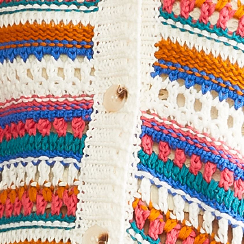 LE LIS Crochet Striped Cardigan Sweater - Women's Sweaters in