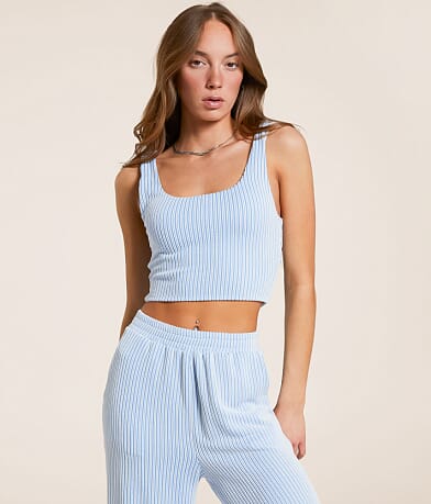 Willow & Root Rib Knit Cropped Tank Top front view