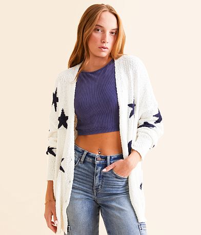 DH Apparel Star Cardigan Sweater front view