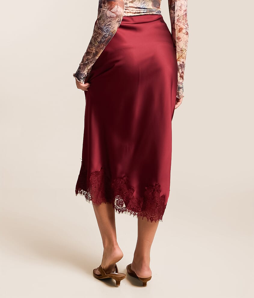 Satin Midi Slip Skirt
