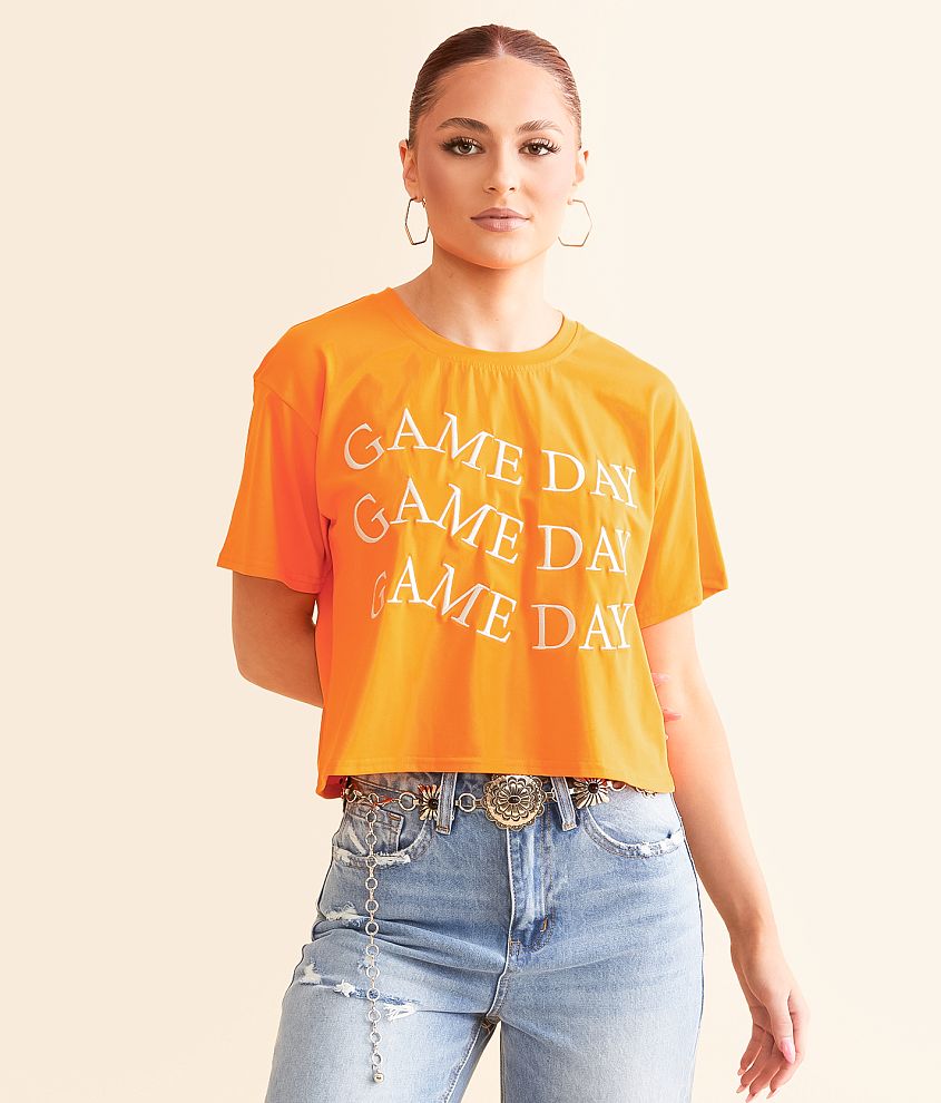 LE LIS Game Day Cropped T-Shirt front view