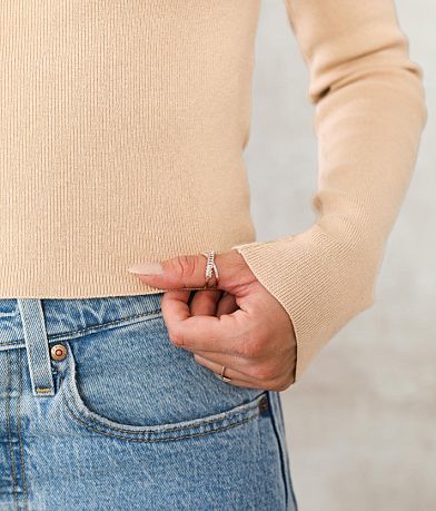 LE LIS Back Lace-Up Fitted Sweater MISC_DETAIL_1