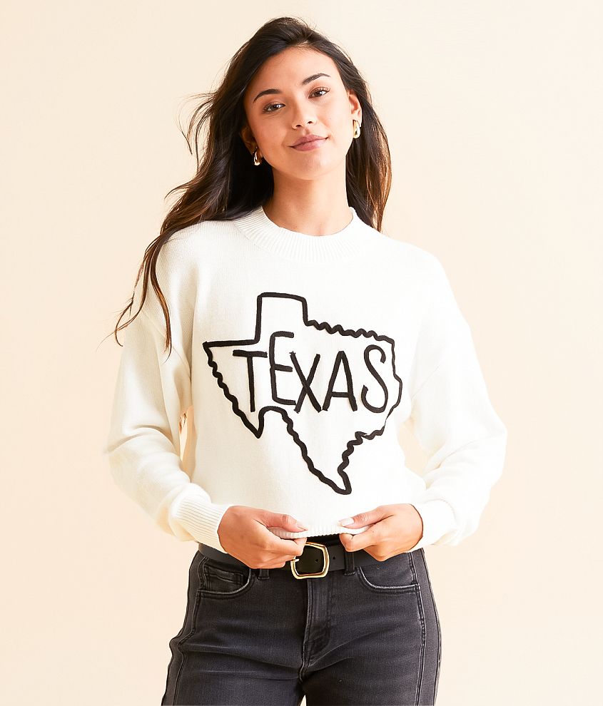 LE LIS Texas Embroidered Sweater front view