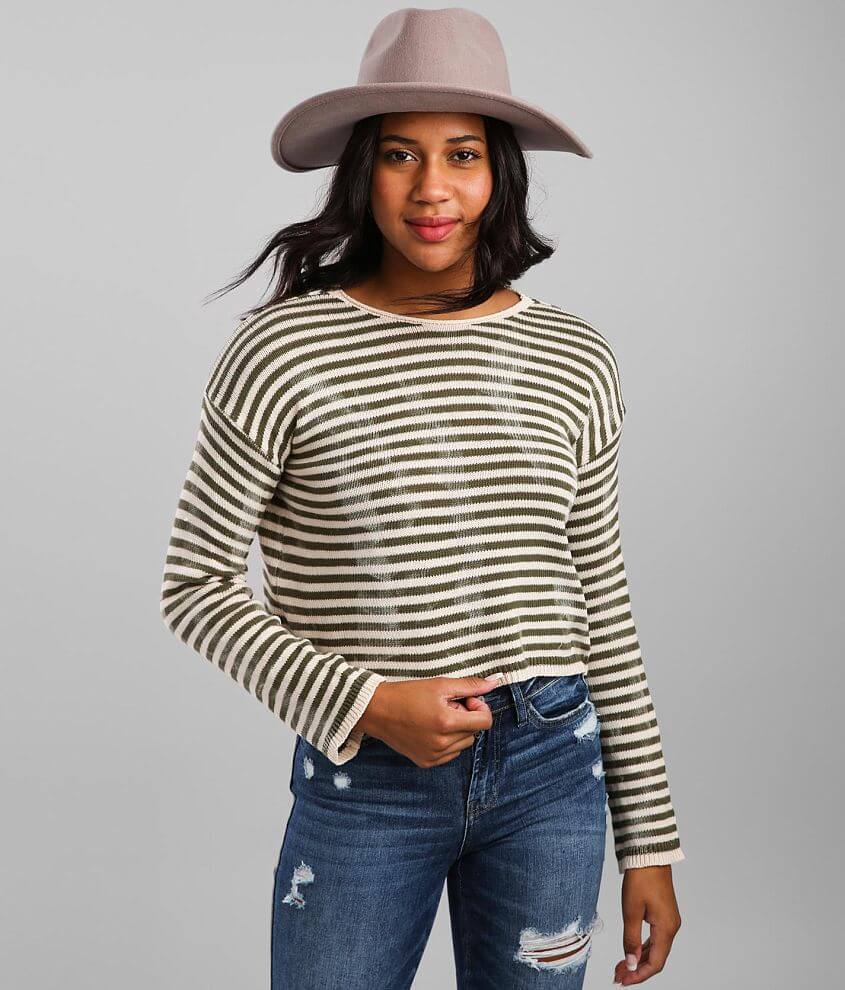 LE LIS Striped Crew Neck Pullover front view