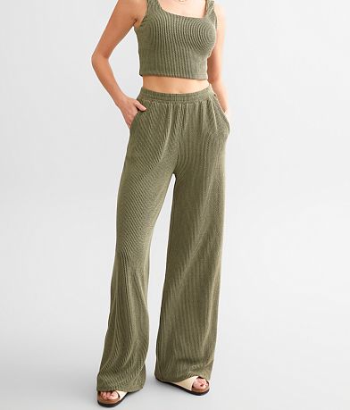 Willow & Root Rib Knit Flare Pant front view
