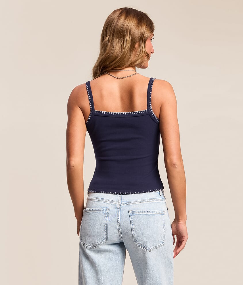 Embroidered Flag Tank Top