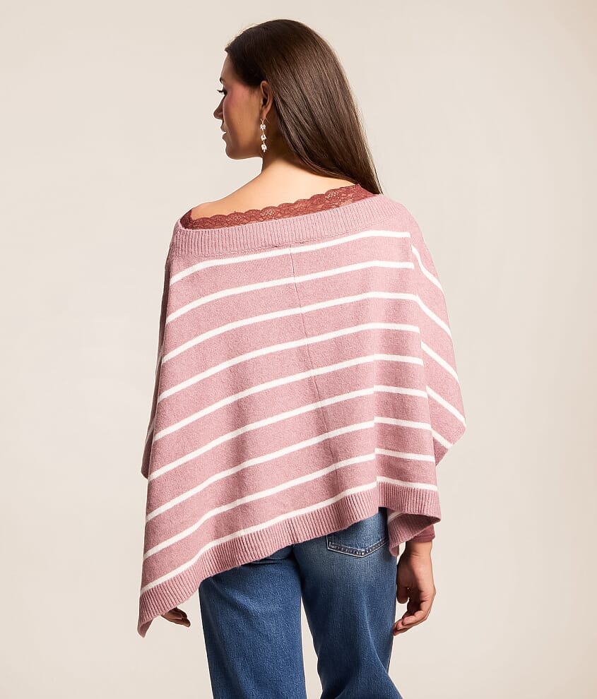 Striped Sweater Poncho