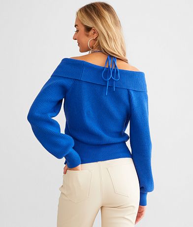LE LIS Surplice Off The Shoulder Sweater BACK