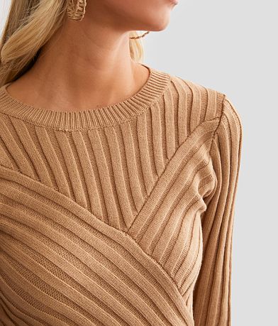 red by BKE Ribbed Knit Sweater misc detail 1 view