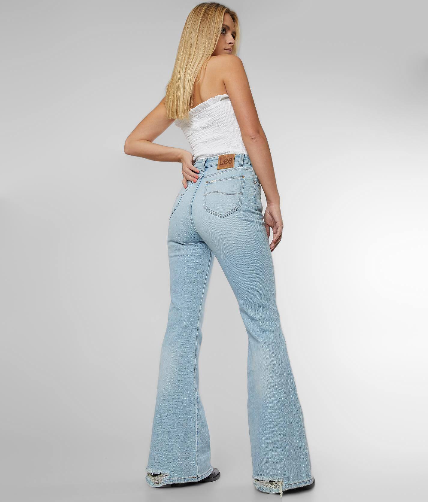 lee high rise flare jeans