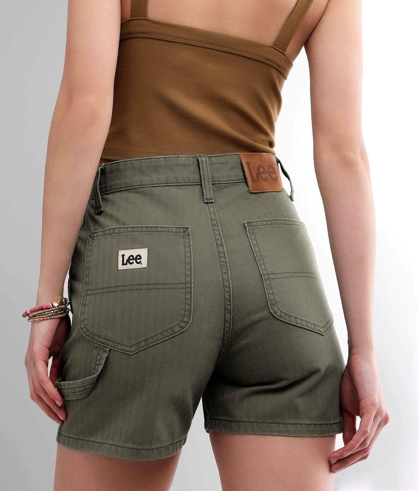 Summit Rye Linen Women's Dungaree Shorts (Green)