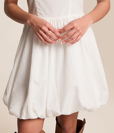 Embroidered Mini Bubble Dress thumbnail 4