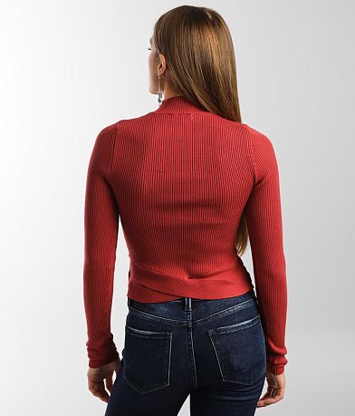 red by BKE Fitted Cut-Out Hem Sweater BACK