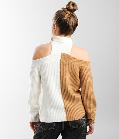 red by BKE Color Block Turtleneck Sweater BACK