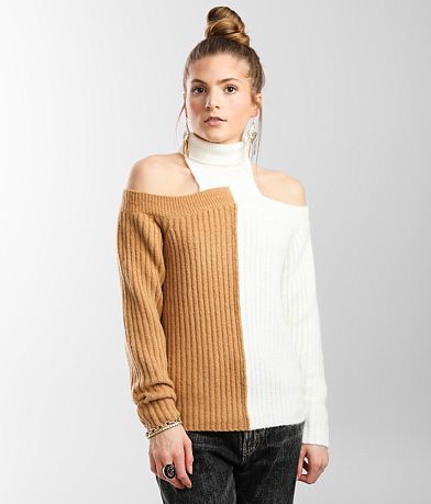 red by BKE Color Block Turtleneck Sweater FULL_RIGHT_SIDE