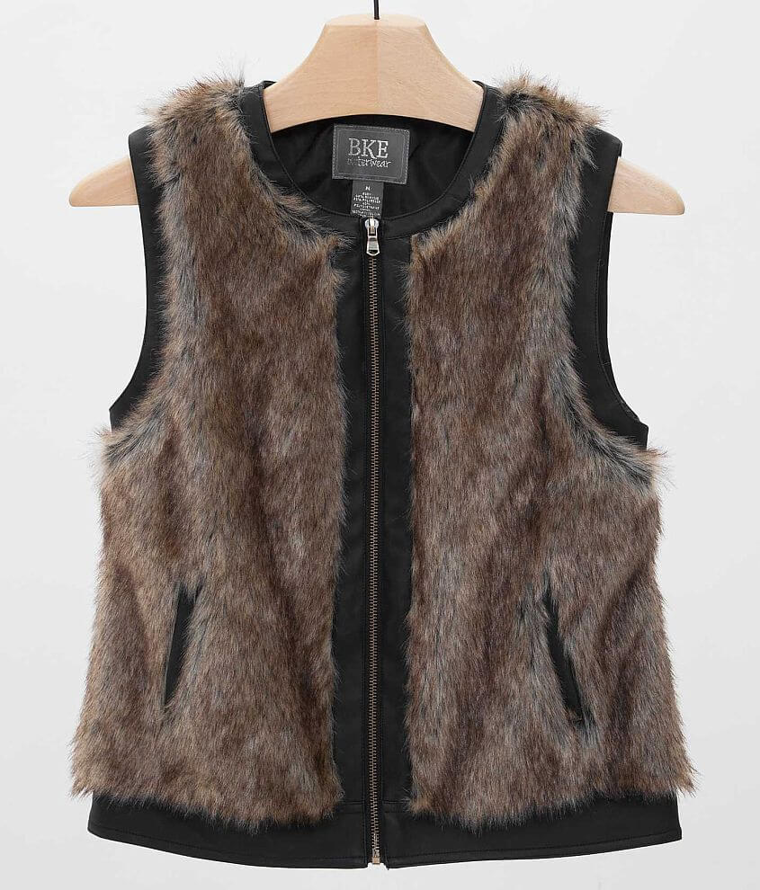 BKE Faux Fur Vest front view