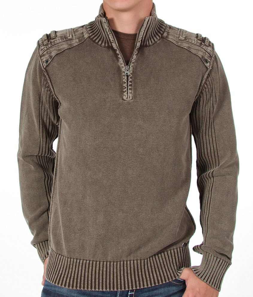 Buckle Black Ribbed Sweater front view