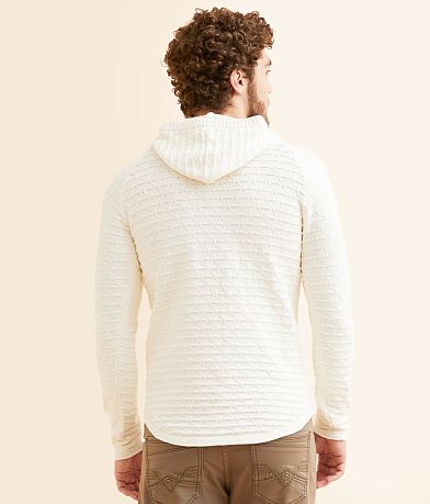 BKE Open Weave Hooded Sweater back view