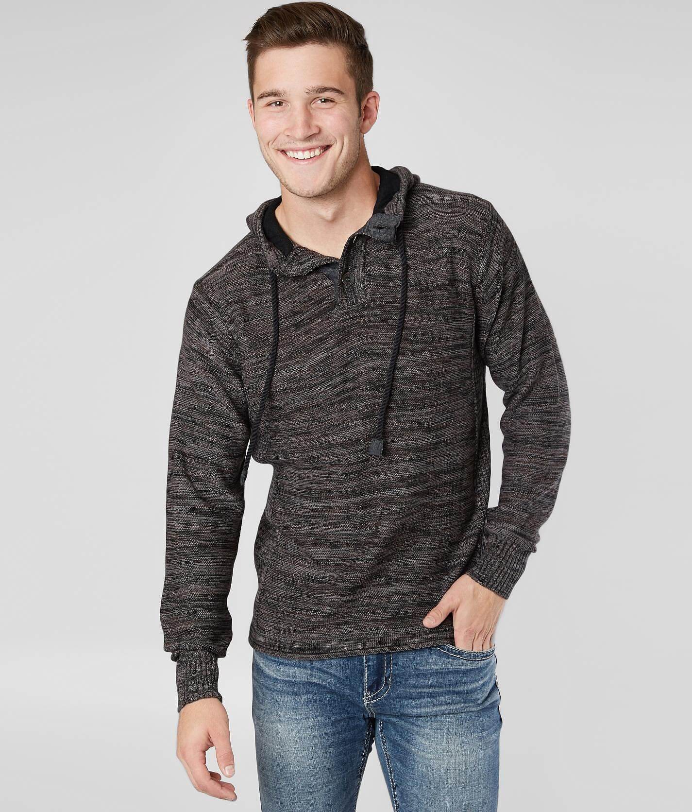 hooded henley sweater