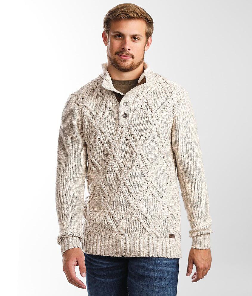 Outpost Makers Cable Knit Henley Sweater - Men's Sweaters in Tan | Buckle