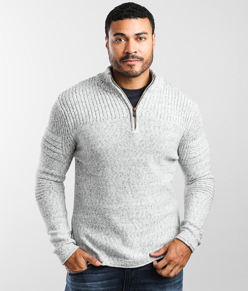 Mens grey quarter zip sweater hotsell