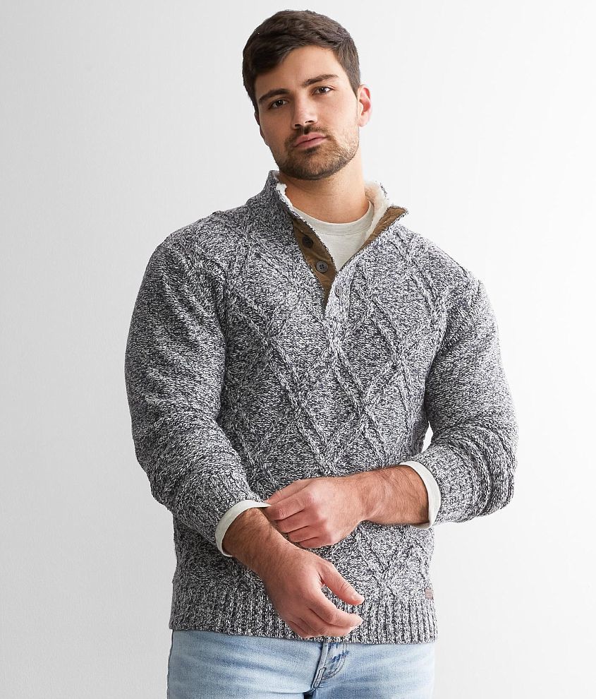 Outpost Makers Cable Knit Henley Sweater front view