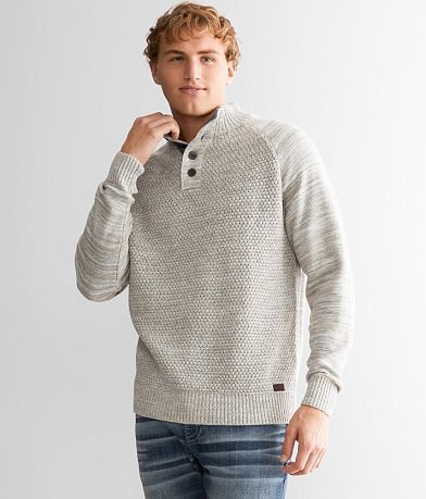 Men s Henley Mock Neck Sweaters Buckle