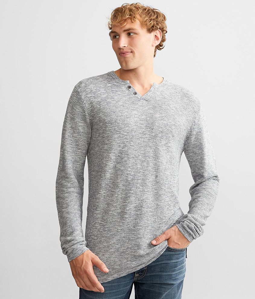 Henley neck clearance sweater