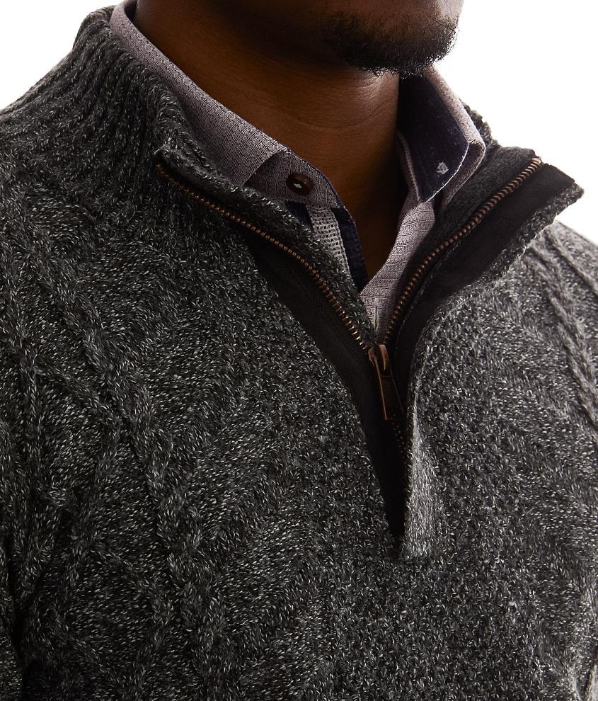 Cable Knit Quarter Zip Sweater