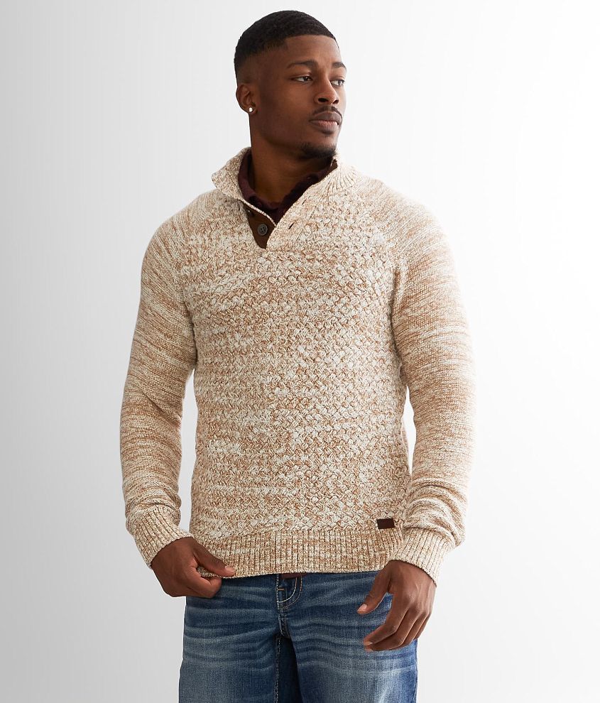 Outpost Makers Basketweave Henley Sweater front view