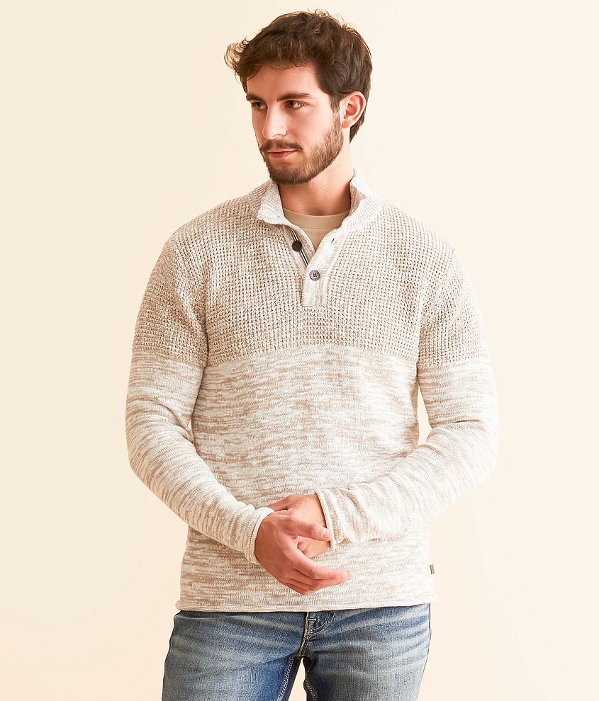 Outpost Makers Textured Henley Sweater front view