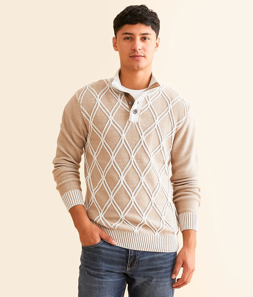 Outpost Makers Plated Henley Sweater front view