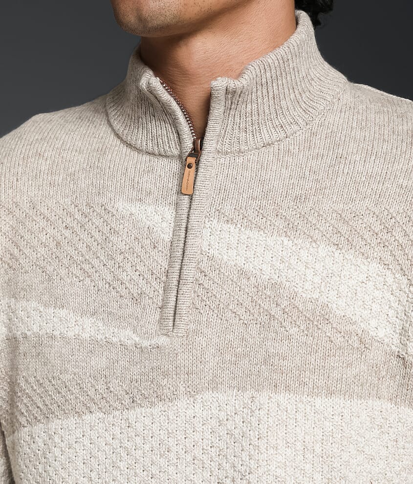 Striped Quarter Zip Sweater