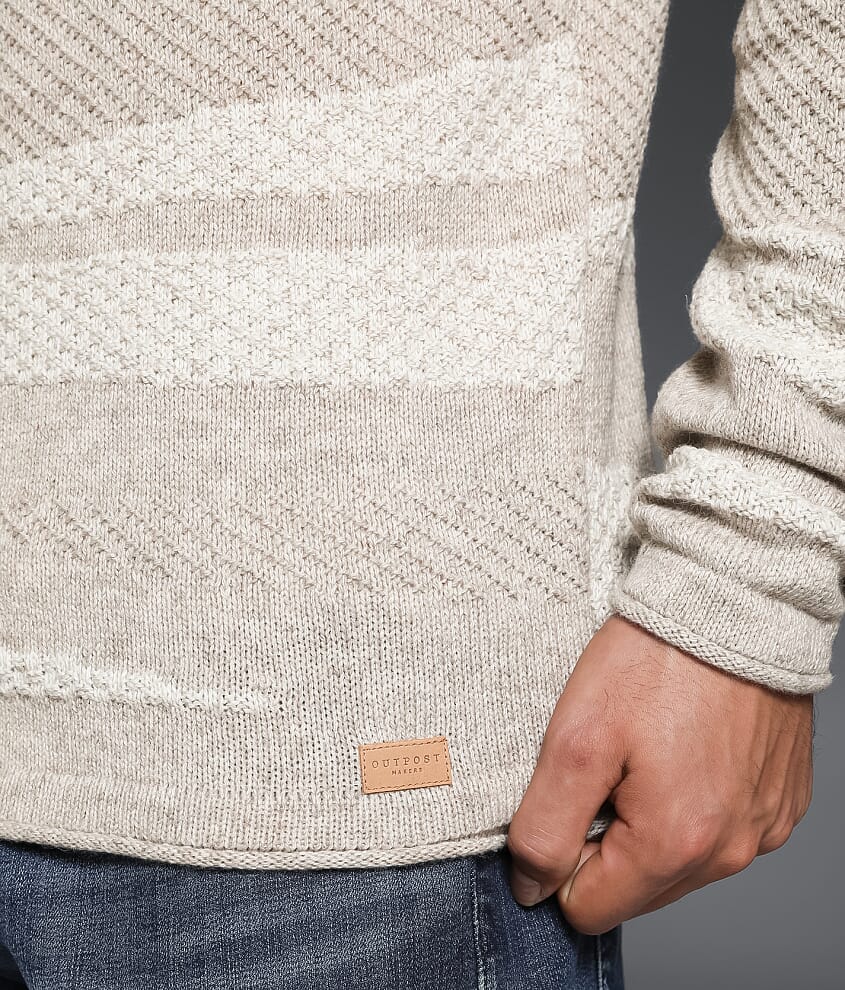 Striped Quarter Zip Sweater