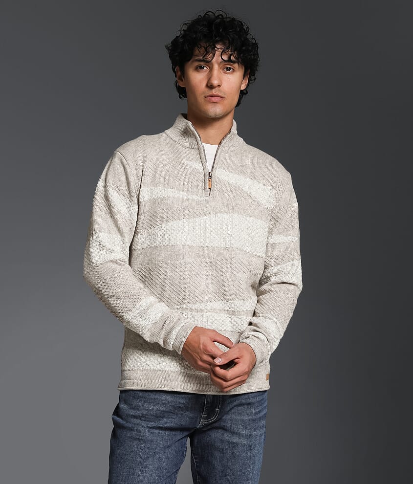 Striped Quarter Zip Sweater